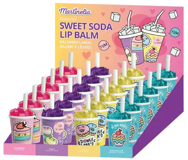 Balsam de buze pentru copii Martinelia - Sweet Soda, asortiment, 7g
