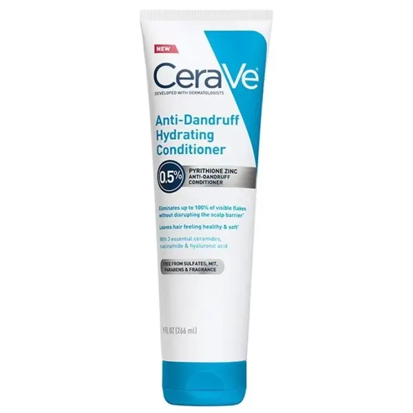 Balsam de Par, CeraVe, Anti-Dandruff Hydrating Conditioner, Hidrateaza Parul si Scalpul si Indeparteaza Matreata, cu 0.5% Pirition de Zinc, Testat Dermatologic, 266ml