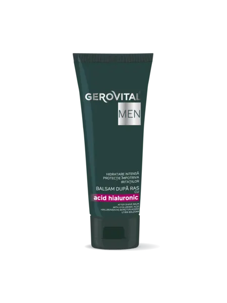 Balsam După Ras Cu Acid Hialuronic Efect Hidratant și Reparator Pentru Pielea Iritată După Bărbierit, Gerovital Men, 100 Ml