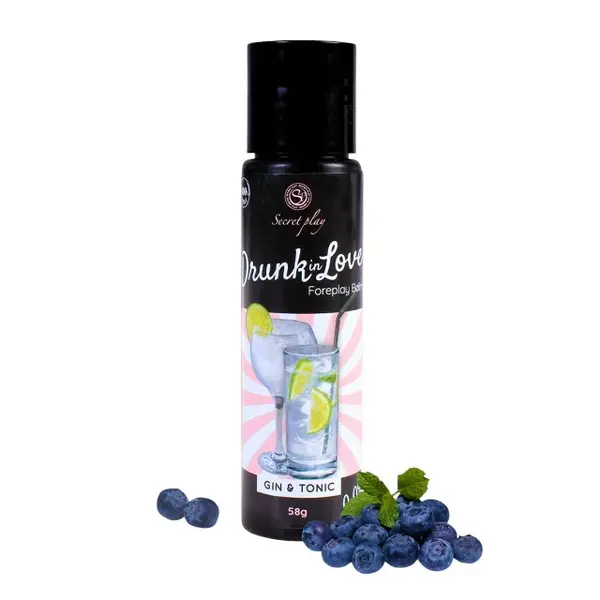 Balsam intim comestibil SECRET PLAY Drunk in Love - Gin & Tonic, pentru corp și zone erogene, cu aromă de gin & tonic, 58 gr (PTS)