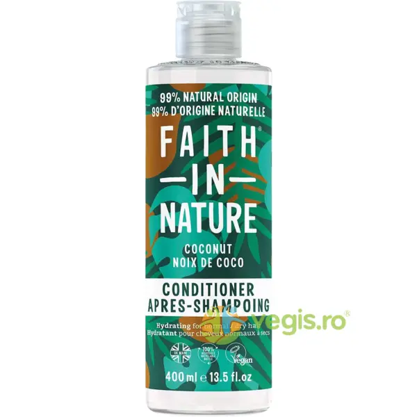 Balsam Natural Hidratant cu Cocos pentru Par Normal sau Uscat 400ml