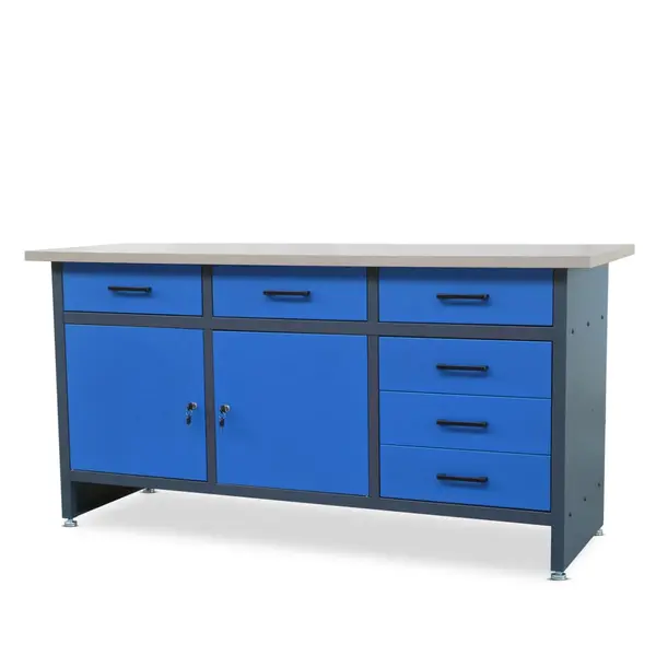 Banc de lucru mare HENRY, 1700 x 850 x 600 mm, albastru antracit Banc de lucru mare HENRY, 1700 x 850 x 600 mm, albastru antracit