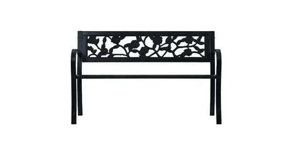 Banca de gradina, negru, 125 cm, otel