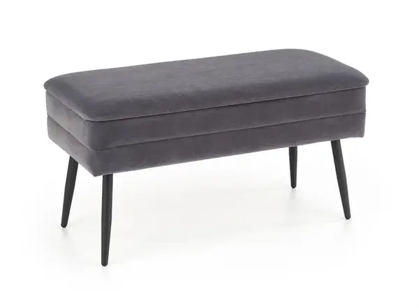 Banca dormitor Velva gri/negru - H37 cm
