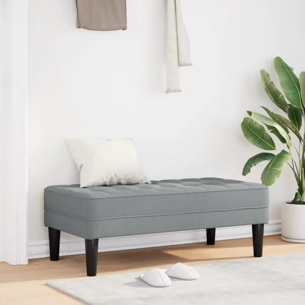 Banca Gossi gri deschis 113x57x39 cm din tesatura
