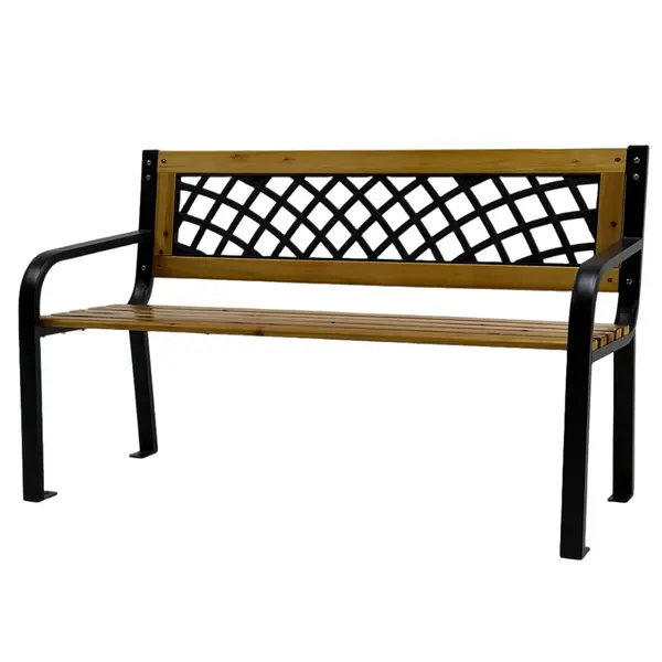 Bancă grădină LUNA 118x52x73 cm din lemn, oțel și PVC - Default Title