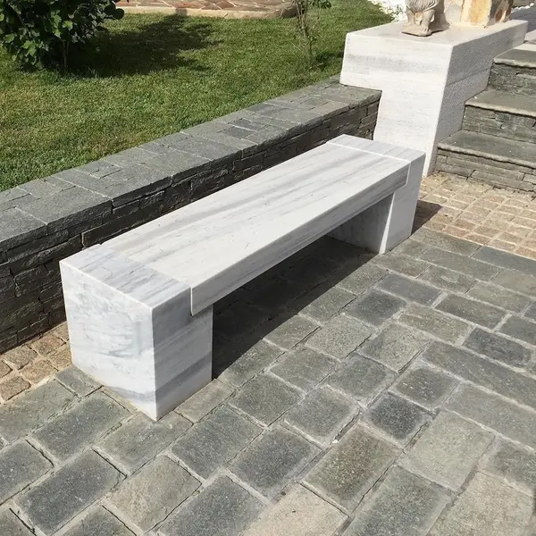 Banca gradina - Marmura Kavala, 165 x 40 x 40 cm