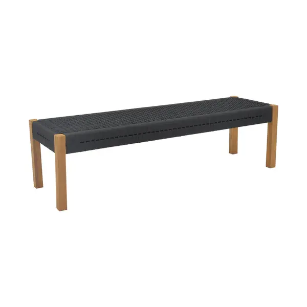 Bancuta de gradina Uma Boho, Negru, 120x45x40 cm
