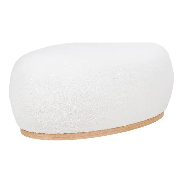 Bancuta NADALO BOUCLE POUF 88 x 54 CM - Alb