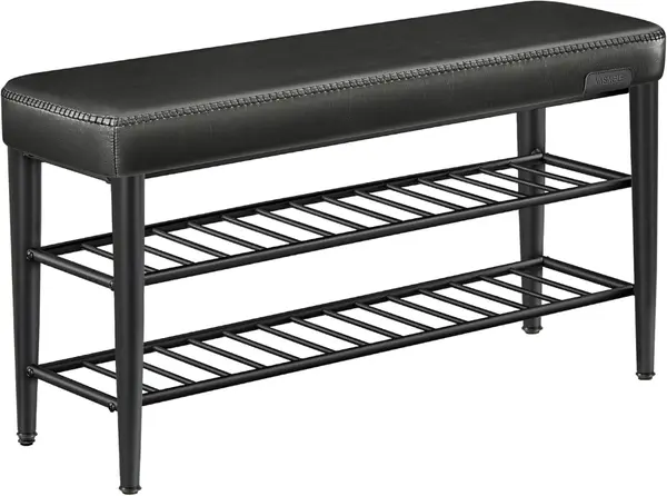 Bancuta pantofar Vasagle, Negru, 30 x 100 x 50 cm