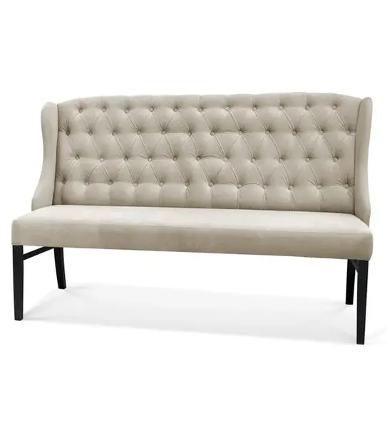 Bancuta tapitata Royal Chesterfield bej – H98 cm
