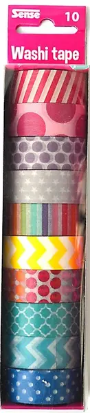 Banda adeziva decorativa Sense - Washi Tape, 10 buc. sortiment
