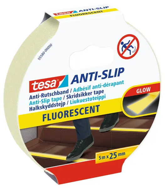 Banda adeziva fluorescenta 25 mm x 5 m antialunecare Banda adeziva fluorescenta 25 mm x 5 m antialunecare