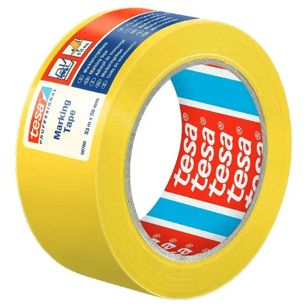Banda adeziva galbena PVC 50 mm x 33 m marcare Banda adeziva galbena PVC 50 mm x 33 m marcare