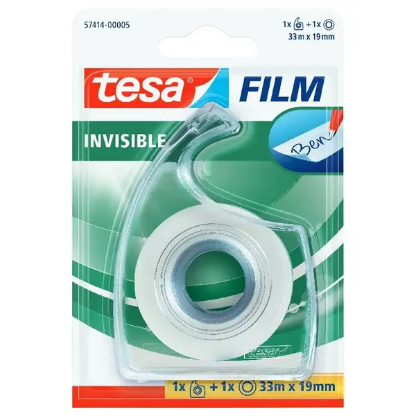 Banda adeziva invizibila 19 mm x 33 m si dispenser transparent Banda adeziva invizibila 19 mm x 33 m si dispenser transparent