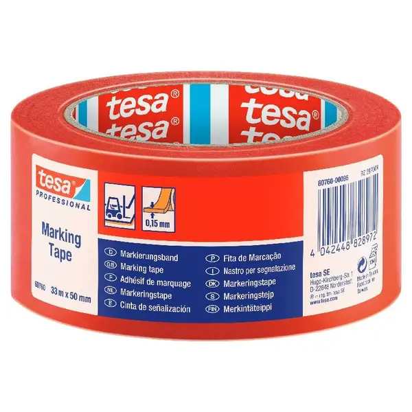Banda adeziva marcare rosu PVC 50 mm x 33 m Banda adeziva marcare rosu PVC 50 mm x 33 m
