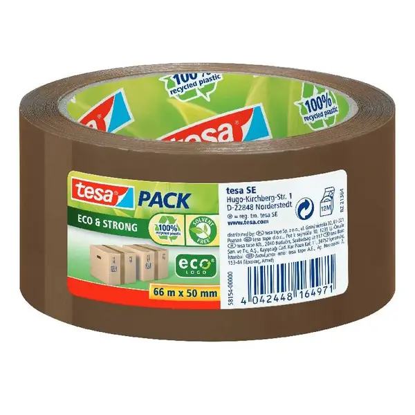 Banda adeziva maro plastic reciclat 50 mm x 66 m Banda adeziva maro plastic reciclat 50 mm x 66 m