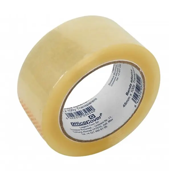 Banda adeziva pentru ambalare transparenta,48mm x100 m