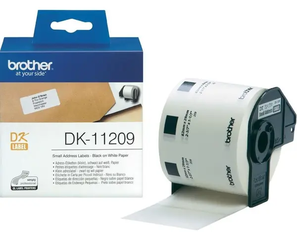 Bandă de hârtie Brother - DK-11209, pentru QL-500, 62 x 29mm, Black/White
