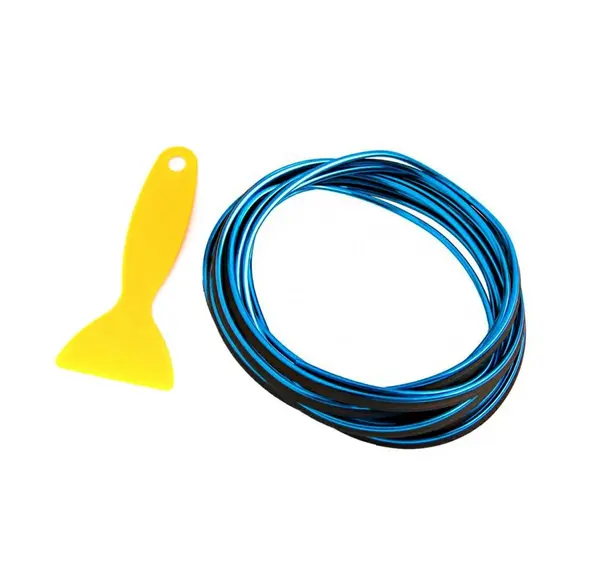 Banda decor interior crom TUNING, 5m, ALBASTRU