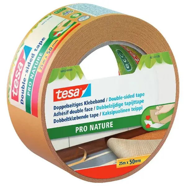 Banda dublu adeziva maro material reciclat 50 mm x 25 m Banda dublu adeziva maro material reciclat 50 mm x 25 m