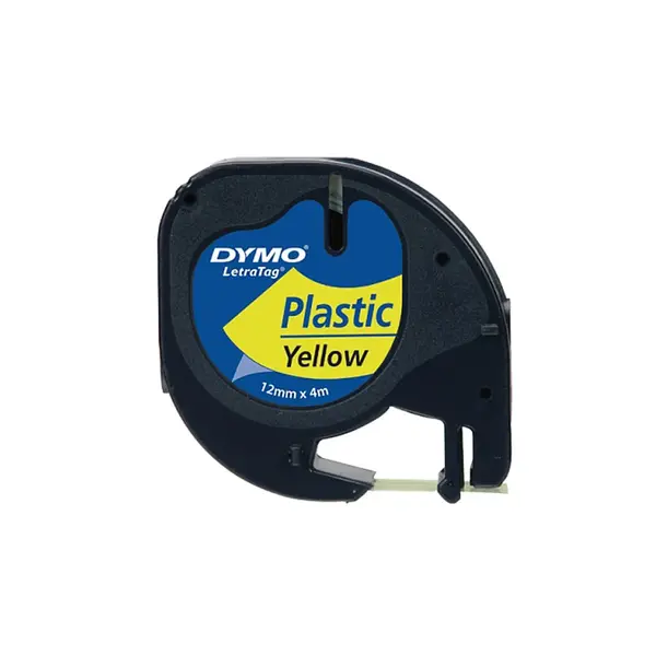 Banda Dymo Letratag, plastic, 12 mm x 4 m Banda Dymo Letratag, plastic, 12 mm x 4 m, galben