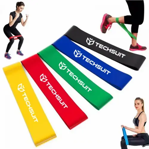 Banda Elastica Fitness Techsuit TS-01, Set 5 bucati, Multicolor