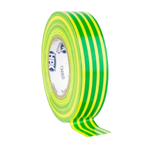 Bandă izolatoare PVC galben-verde 19mm x 20m, ignifugă, adeziv cauciucat, WKK 7122122310