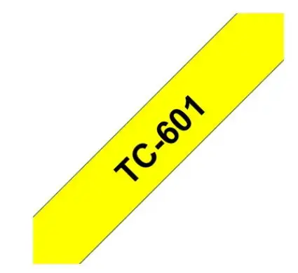 Banda Laminata Brother TC601, 12mm (Negru/Galben)