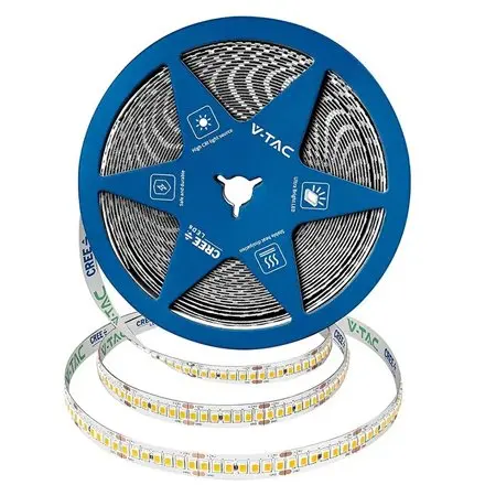 Banda LED 10MM 18W/M 24V IP20 rola 10M 4000K cip CREE V-TAC SKU-2126006