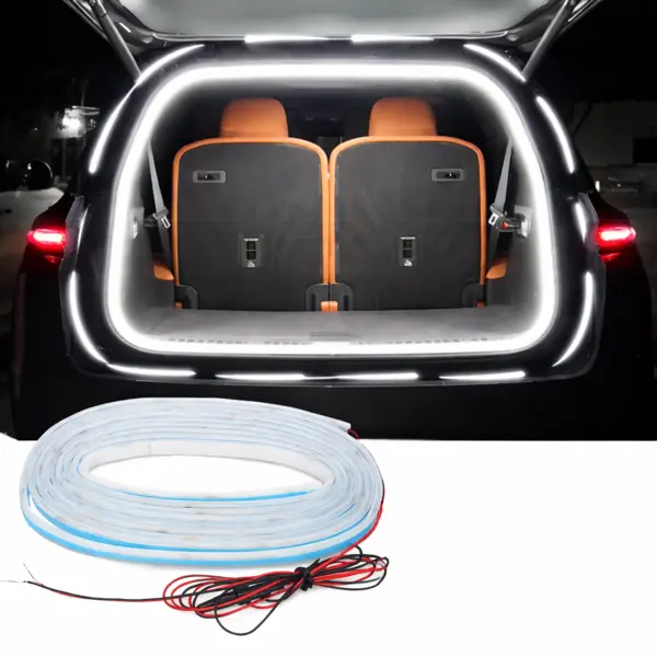 Banda LED Auto pentru Portbagaj 5m 12V Alb Rece 6000K - Iluminare Portbagaj, Instalare Rapida