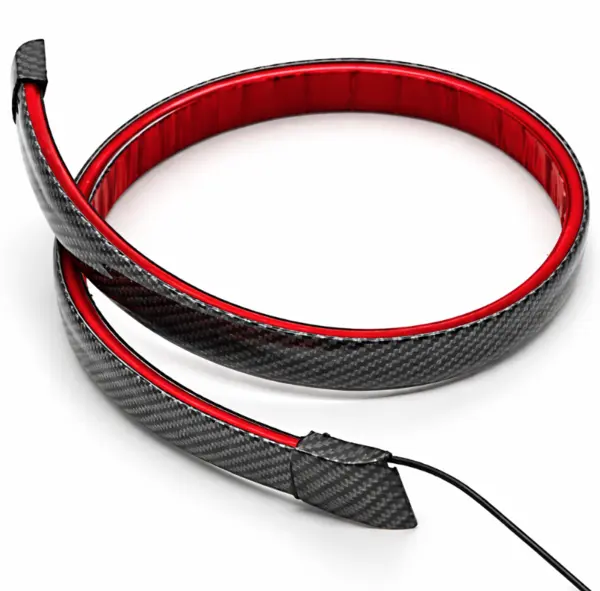 Banda LED spoiler auto 120cm cu frana pozitie si semnalizare fibra carbon 12V universal
