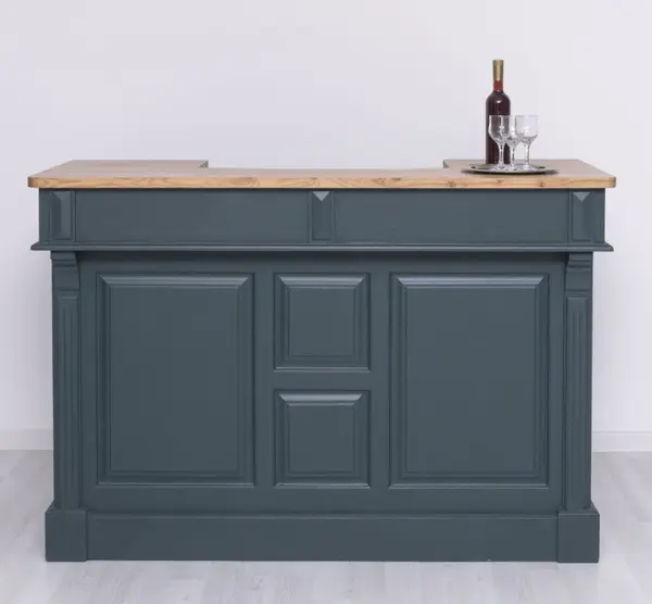 Bar 160cm, blat stejar cu finisaj Midnight Slate/Golden Brown