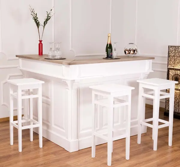 Bar in forma de L 140x140x107cm cu finisaj Dublu color
