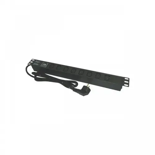 Bara alimentare aluminiu / PDU, 19 inch, 8 prize C13, protectie la supratensiune, 16A, 3500W, 3x1.5, 2m - EMTEX