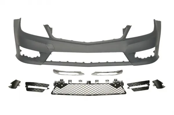 Bara (Fata, AMG SPORT, cu grilaje, cu orificii pentru lumini de zi, grunduit) potrivit MERCEDES C (C204), C T-MODEL (S204), C (W204) 03.11-12.13