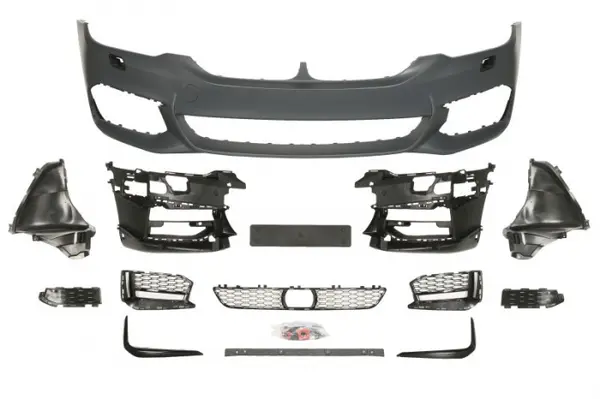 Bara fata cu gaura pentru radar, model pachet M, cu grile, cu locas proiector cu locas spalator de faruri, grunduit potrivit BMW Seria 5 G30, F90, 5 G31 2017-2020