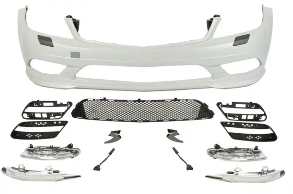Bara fata cu lumini LED de zi, AMG, cu grile, cu locas spalator de faruri, grunduit potrivit MERCEDES Clasa C C204, C T-MODEL S204, C W204 2011-2013