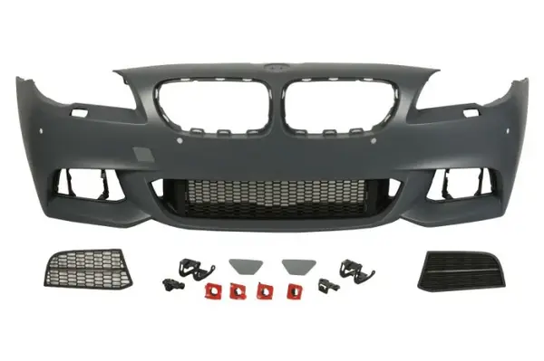 Bara (fata, M-PACHET, cu grilaje, cu orificii spalator far, cu orificii senzor parcare, grunduit) potrivit BMW 5 (F10), 5 (F11) 06.13-02.17