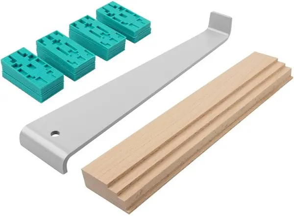 Bară pentru montajul parchetului laminat Wolfcraft - Cu pene de distanțare, 285 х 60 mm