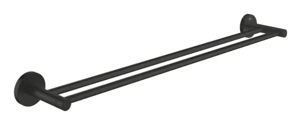 Bara prosop Grohe Essentials, pe perete, dubla, 600 mm, metal, mat, negru, 1024732430
