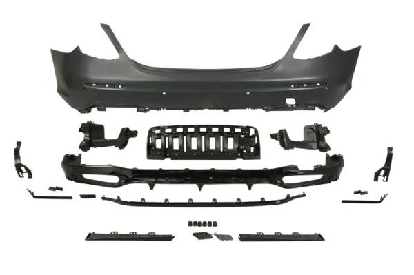 Bara Spate, AMG STYLING, cu intarire; cu paranteze de montaj; cu sipci; cu valabilitate, cu gauri pentru senzorii de parcare, negru grund potrivit MERCEDES E ALL-TERRAIN S213 Sedan