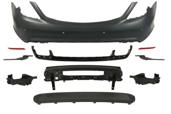 Bara Spate, pentru piata SUA, AMG, cu intarire; cu paranteze de montaj; cu valabilitate, cu gauri pentru senzorii de parcare, grund potrivit MERCEDES S W222, V222 05.13-04.17