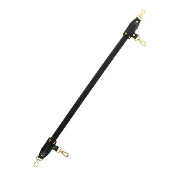 Bară TABOOM Bondage Spreader Bar Wild Roses, pentru jocuri erotice BDSM, din piele ecologică, culoare negru cu auriu
