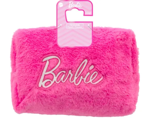 Barbie Geantă cosmetică cu puf, roz