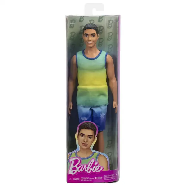 BARBIE PAPUSA BAIAT FASHIONISTAS BRUNET CU MAIOU OMBRE SI PANTALONI SCURTI DE BLUGI