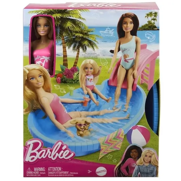 Barbie Set de joaca Barbie - Barbie blonda si piscina