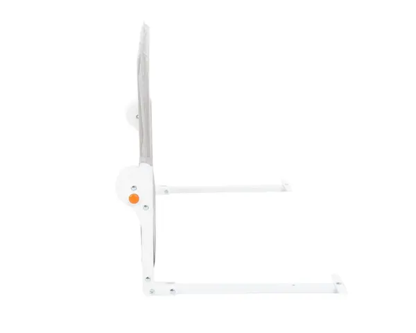 Bariera de protectie pentru pat copii KikkaBoo I am Safe Grey 102 cm,rabatabila pentru a permite urcarea sau coborarea copilului,compatibila cu saltele cu grosime 12-20 cm