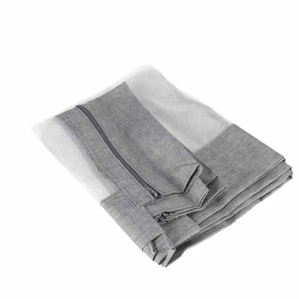 Bariera de protectie pentru pat Ikonka Grey 160 cm, cadru metalic, cu buzunar exterior