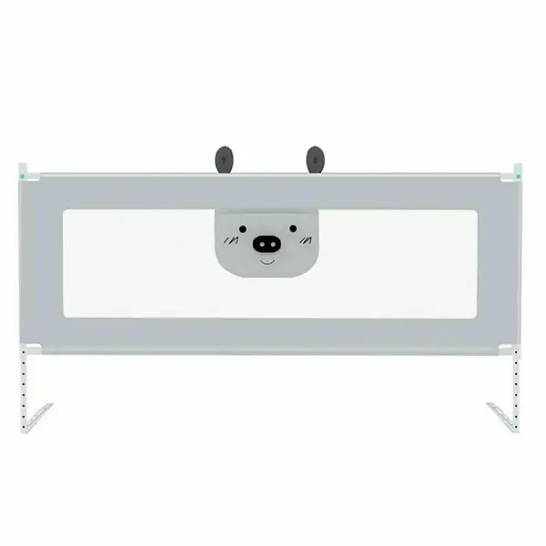 Bariera protectie pat, Primabobo, Bears, XXL, Culisanta, Cu inaltime reglabila 68-98 cm, 140 cm, Gri